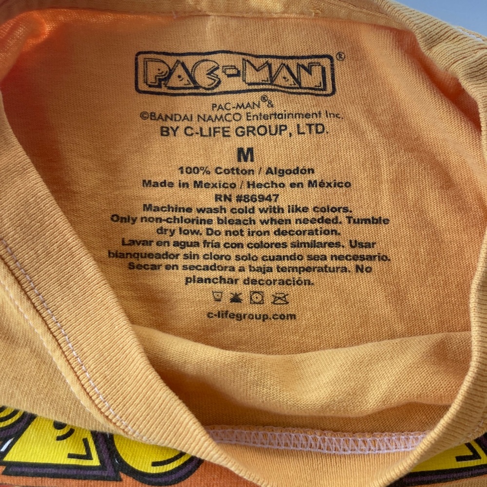 Pac-Man  Cropped T Shirt Womens Medium Yellow Gold